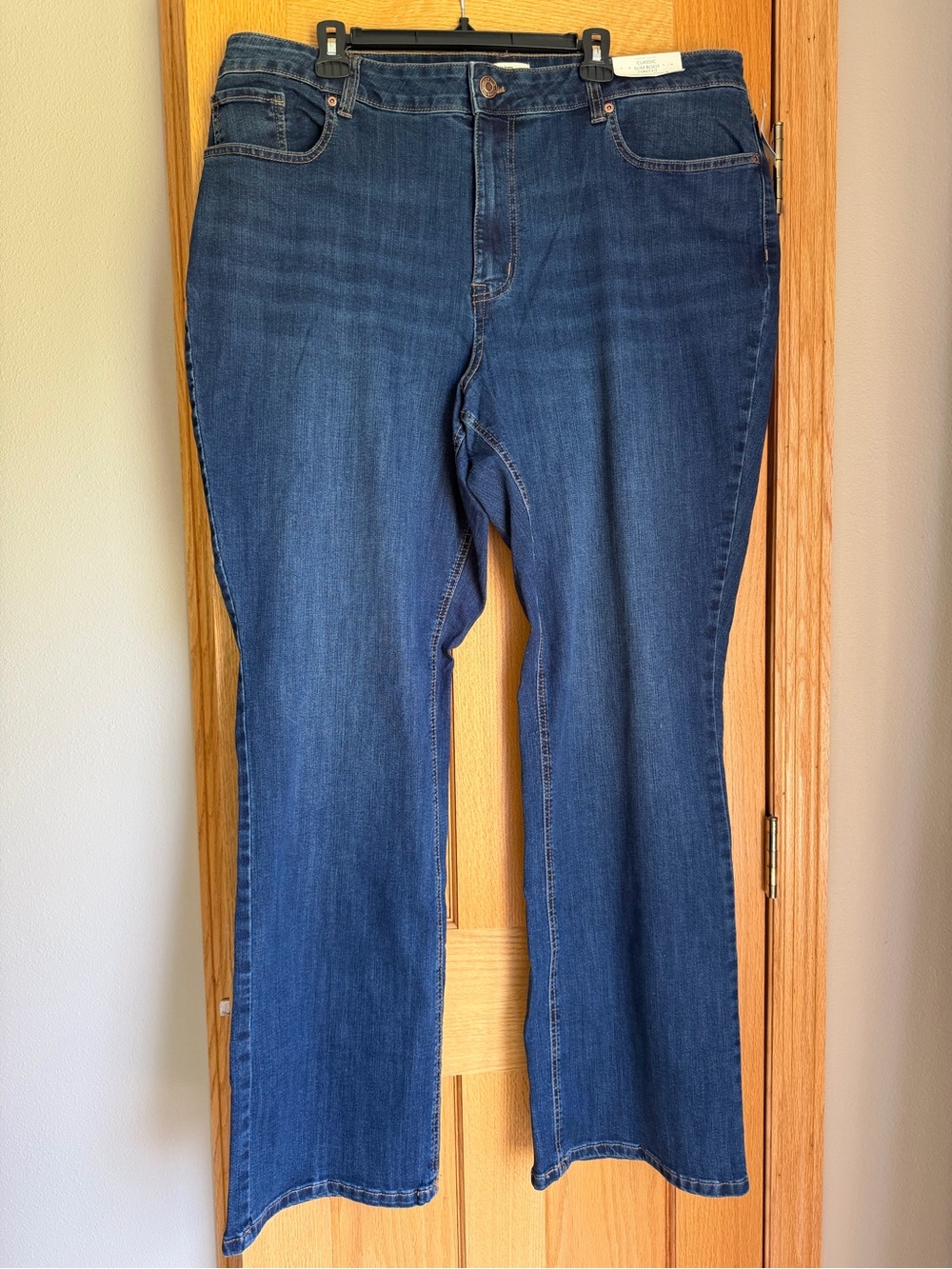 Maurices M Jeans Classic Slim Boot Curvy Fit High Rise Denim Blue Jeans 24W Long